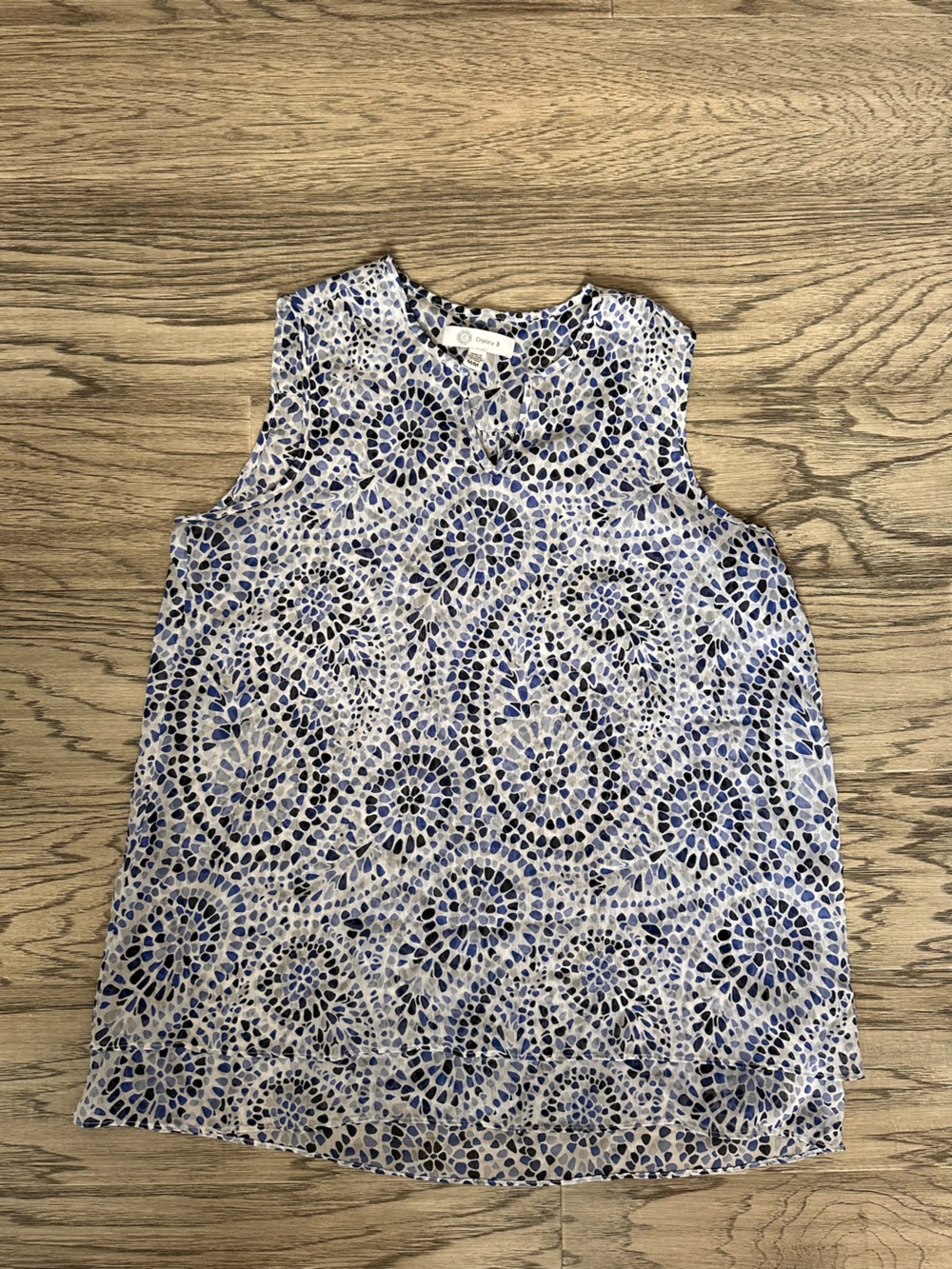 Women’s Blue Mosaic Print Sleeveless Camisole